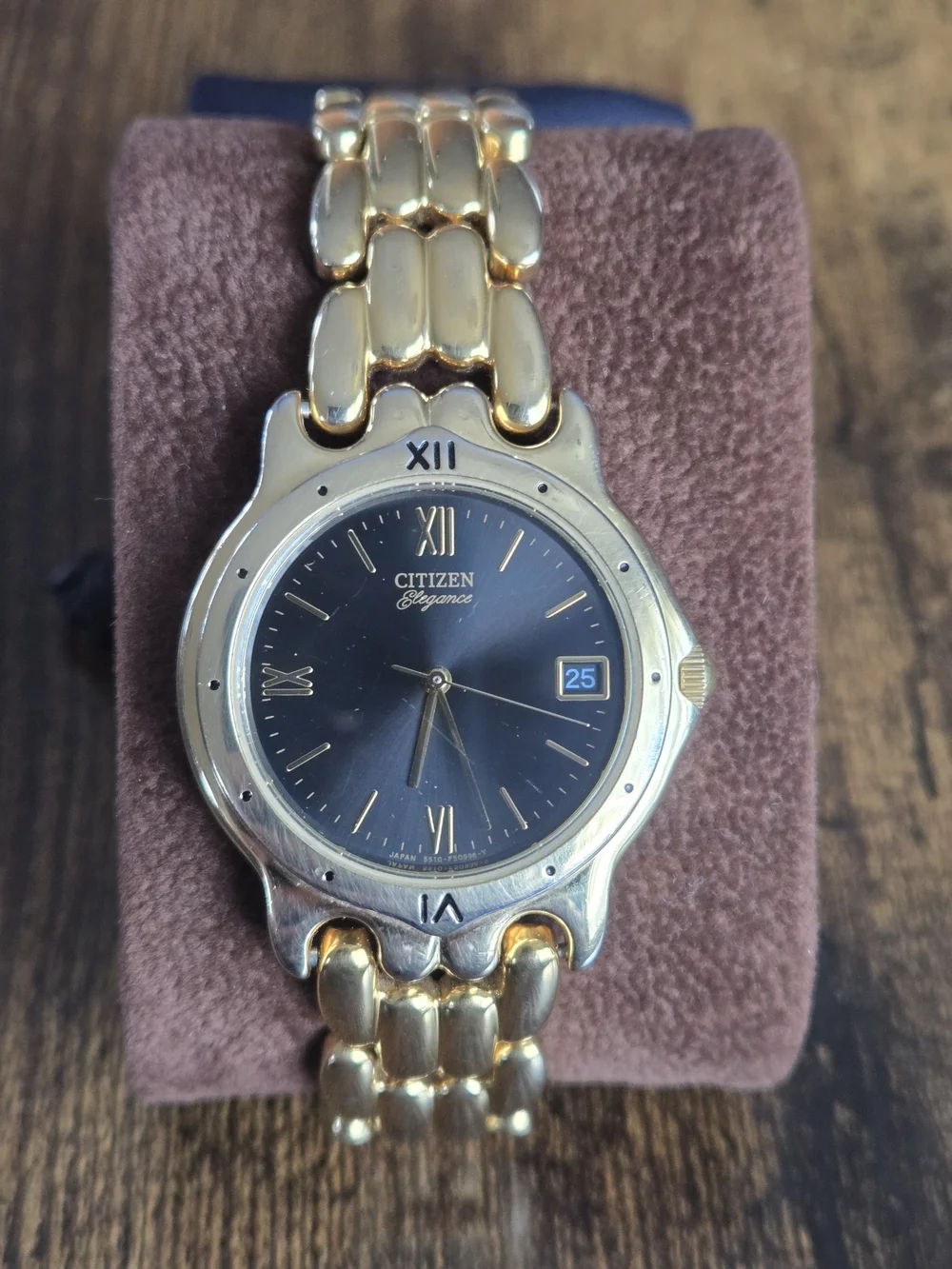 Citizen Elegance Women's Gold-Tone Watch with Black Dial